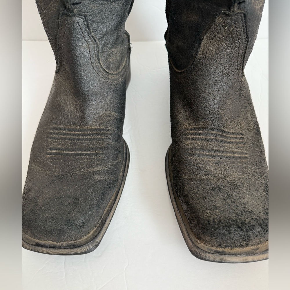 Ariat Men’s Black Leather Cowboy Boots‎ size 12 D - Picture 2 of 8